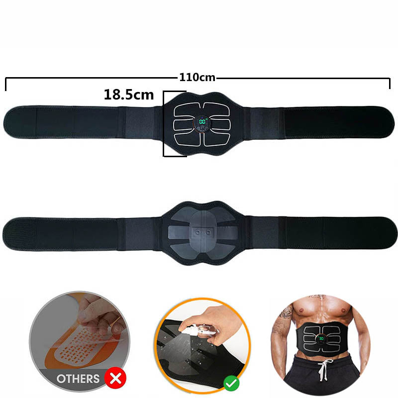 Premium Abdominal Toning Belt - Electronic Muscle Stimulator for Home and Office Fitness, USB Rechargeable, 10 Training Programs, 30 Intensity Levels, Slimming Massager, Adjustable Size, Includes User Manual and Charging Cable