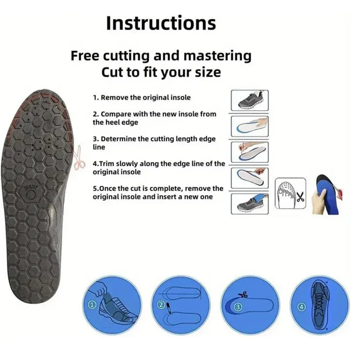 Premium Acupressure Foot Insoles for Men & Women - Orthopedic Gel Magnetic Shoe Inserts for Fatigue Relief, Odor Control & Improved Sleep Quality