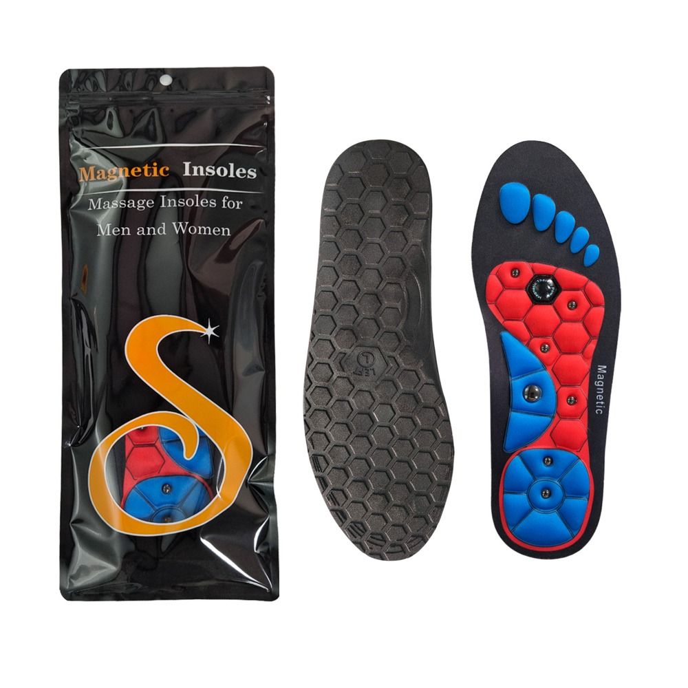 Premium Acupressure Foot Insoles for Men & Women - Orthopedic Gel Magnetic Shoe Inserts for Fatigue Relief, Odor Control & Improved Sleep Quality