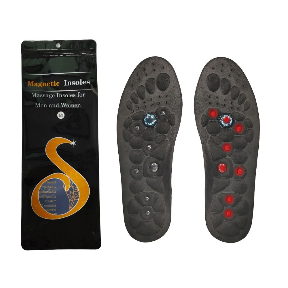 Premium Acupressure Foot Insoles for Men & Women - Orthopedic Gel Magnetic Shoe Inserts for Fatigue Relief, Odor Control & Improved Sleep Quality