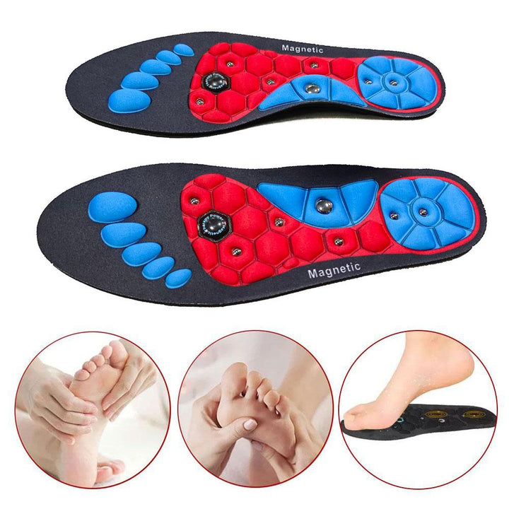 Premium Acupressure Foot Insoles for Men & Women - Orthopedic Gel Magnetic Shoe Inserts for Fatigue Relief, Odor Control & Improved Sleep Quality