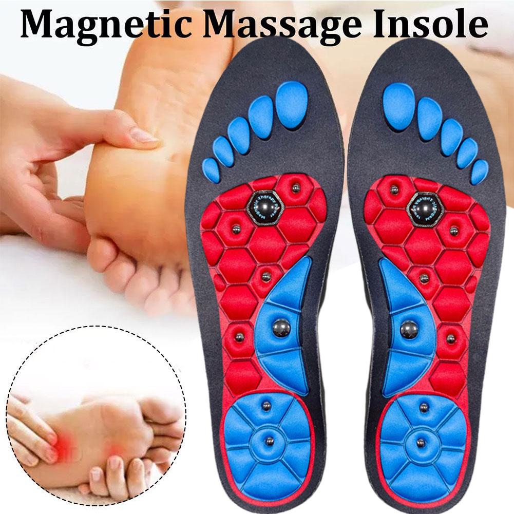 Premium Acupressure Foot Insoles for Men & Women - Orthopedic Gel Magnetic Shoe Inserts for Fatigue Relief, Odor Control & Improved Sleep Quality