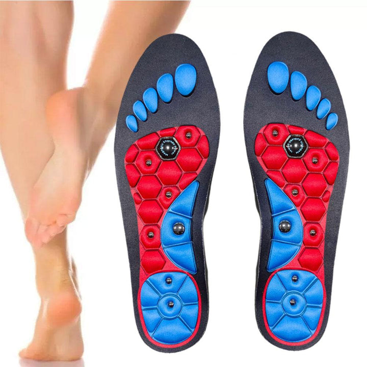 Premium Acupressure Foot Insoles for Men & Women - Orthopedic Gel Magnetic Shoe Inserts for Fatigue Relief, Odor Control & Improved Sleep Quality