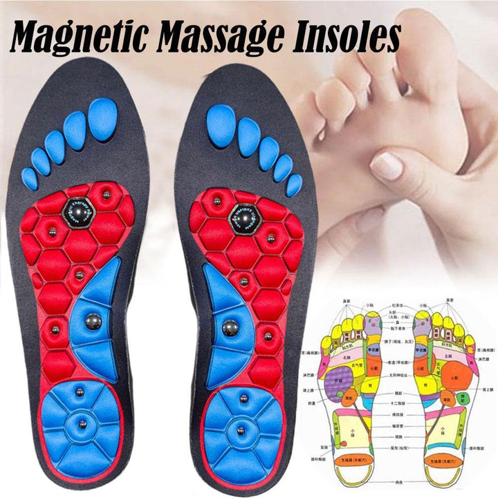 Premium Acupressure Foot Insoles for Men & Women - Orthopedic Gel Magnetic Shoe Inserts for Fatigue Relief, Odor Control & Improved Sleep Quality