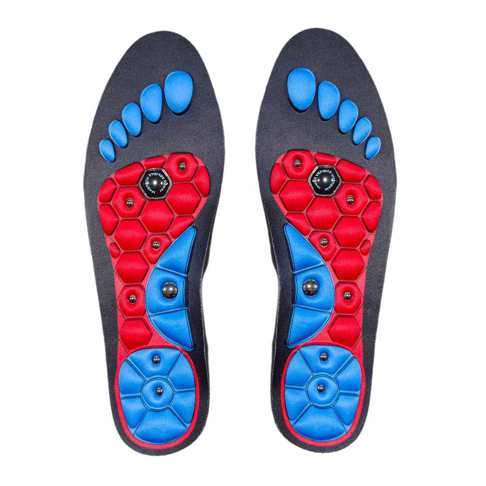 Premium Acupressure Foot Insoles for Men & Women - Orthopedic Gel Magnetic Shoe Inserts for Fatigue Relief, Odor Control & Improved Sleep Quality