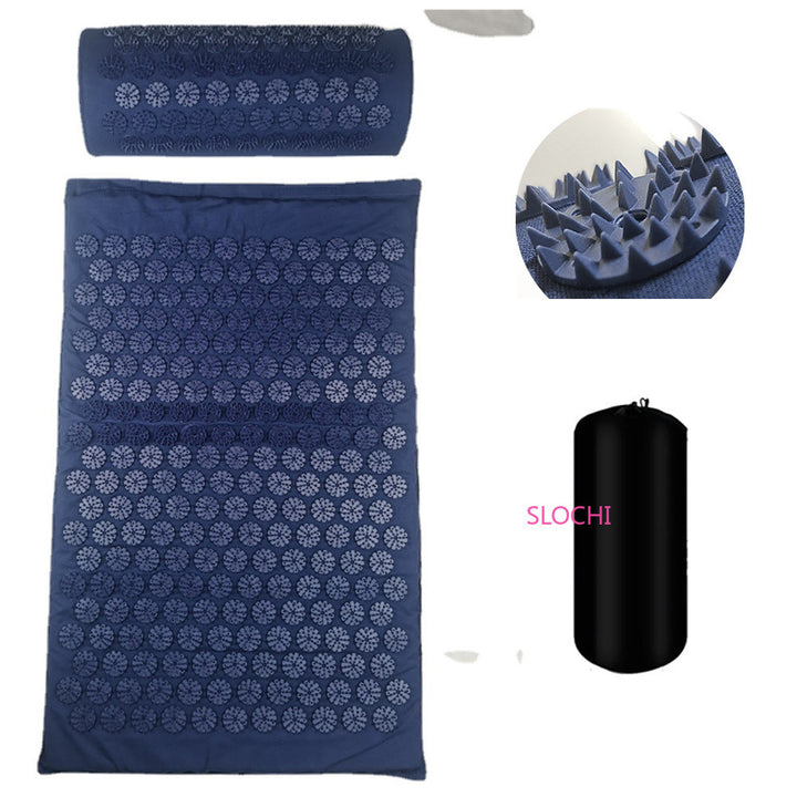 Premium Acupressure Massage Mat – Stress Relief & Back Pain Relief – Yoga Mat with Spikes, Pillow & Portable Design for Relaxation and Acupuncture Therapy