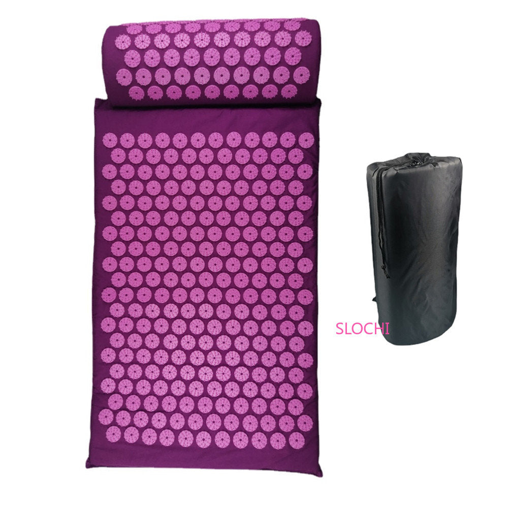 Premium Acupressure Massage Mat – Stress Relief & Back Pain Relief – Yoga Mat with Spikes, Pillow & Portable Design for Relaxation and Acupuncture Therapy