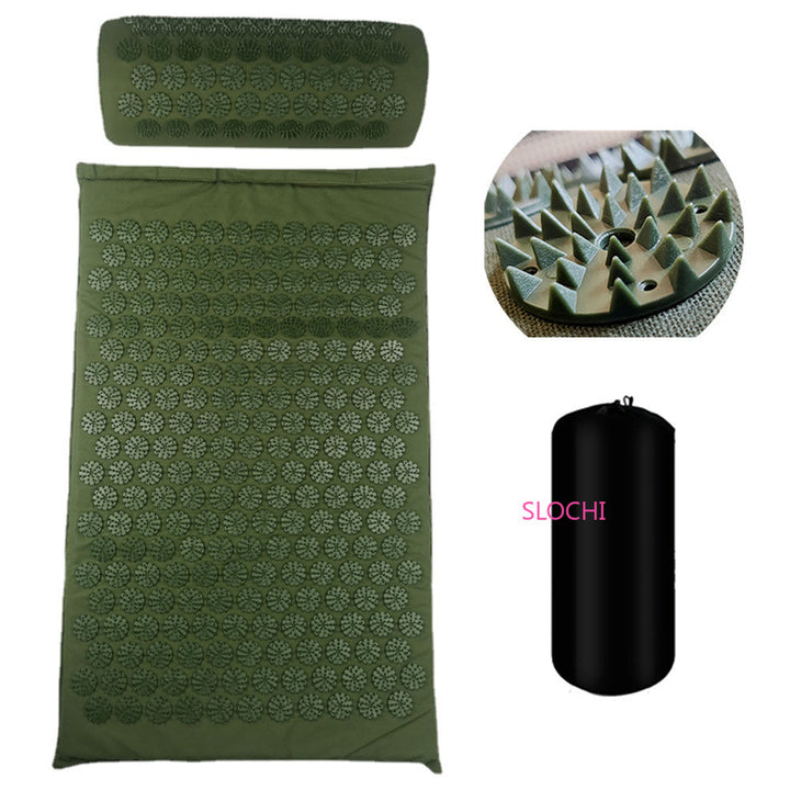 Premium Acupressure Massage Mat – Stress Relief & Back Pain Relief – Yoga Mat with Spikes, Pillow & Portable Design for Relaxation and Acupuncture Therapy