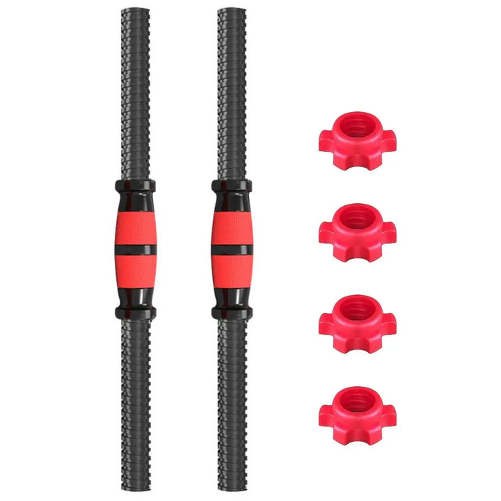 Premium Adjustable Dumbbell Rod Set – Portable Barbell Lifting, Easy to Install, Non-Slip Foam Grip, PVC Plastic Nuts, Versatile Strength Training for Home Gym, 35-55cm
