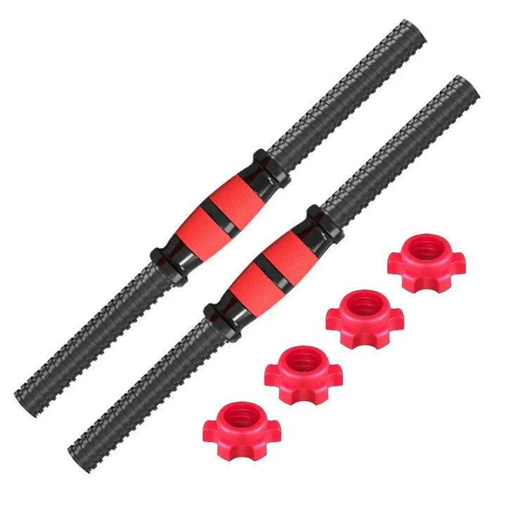 Premium Adjustable Dumbbell Rod Set – Portable Barbell Lifting, Easy to Install, Non-Slip Foam Grip, PVC Plastic Nuts, Versatile Strength Training for Home Gym, 35-55cm