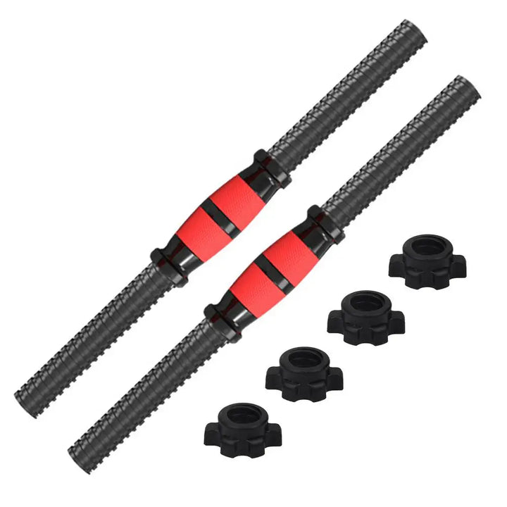 Premium Adjustable Dumbbell Rod Set – Portable Barbell Lifting, Easy to Install, Non-Slip Foam Grip, PVC Plastic Nuts, Versatile Strength Training for Home Gym, 35-55cm