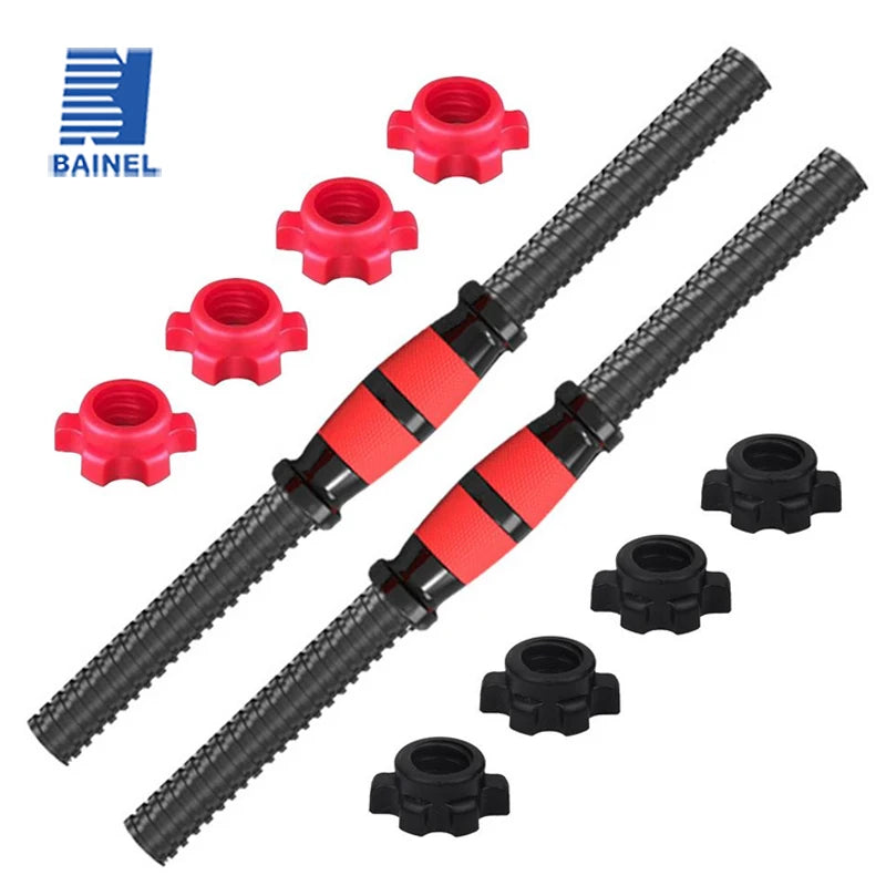 Premium Adjustable Dumbbell Rod Set – Portable Barbell Lifting, Easy to Install, Non-Slip Foam Grip, PVC Plastic Nuts, Versatile Strength Training for Home Gym, 35-55cm