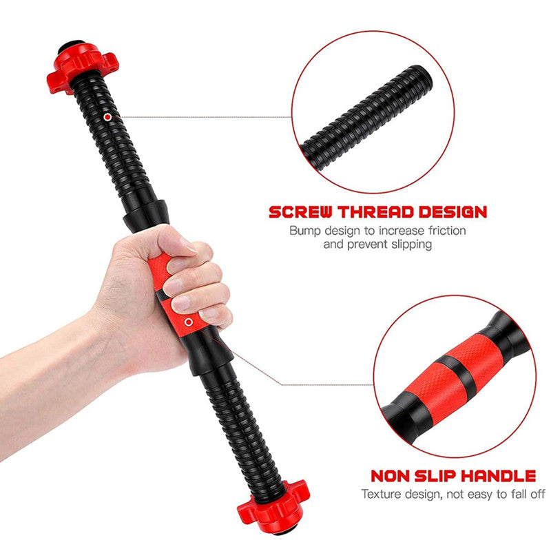 Premium Adjustable Dumbbell Rod Set – Portable Barbell Lifting, Easy to Install, Non-Slip Foam Grip, PVC Plastic Nuts, Versatile Strength Training for Home Gym, 35-55cm