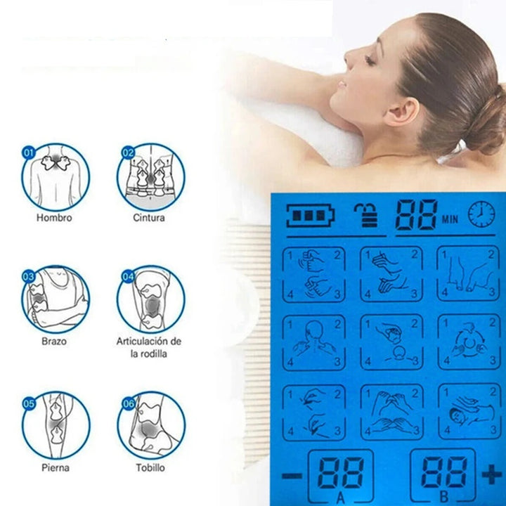 Premium Adjustable Electric Muscle Massager - Slimming Machine with 24 Modes, Rechargeable Design, and Intensity Control for Effective Body Massage, Black and Silver