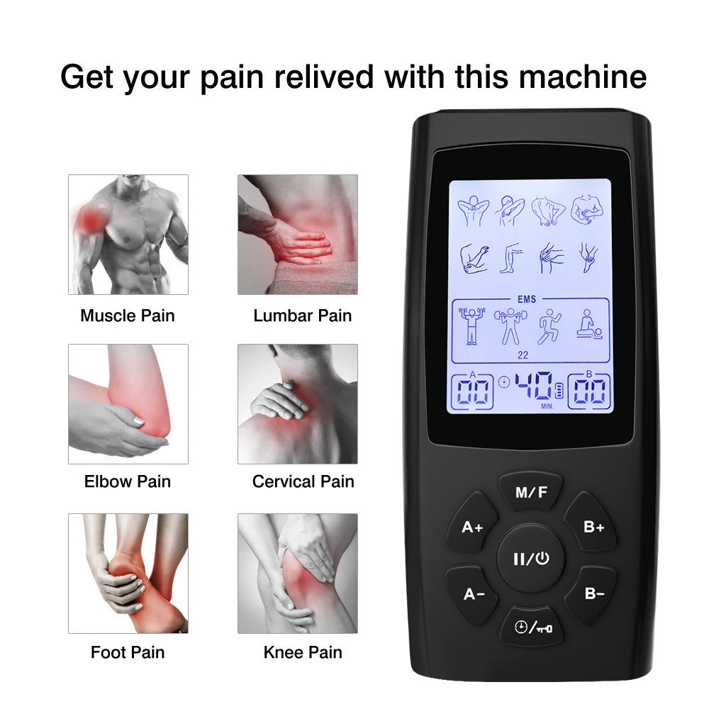 Premium Adjustable Electric Muscle Massager - Slimming Machine with 24 Modes, Rechargeable Design, and Intensity Control for Effective Body Massage, Black and Silver