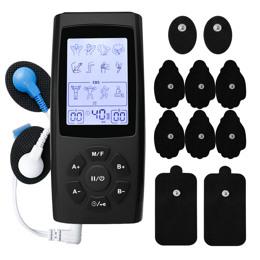 Premium Adjustable Electric Muscle Massager - Slimming Machine with 24 Modes, Rechargeable Design, and Intensity Control for Effective Body Massage, Black and Silver