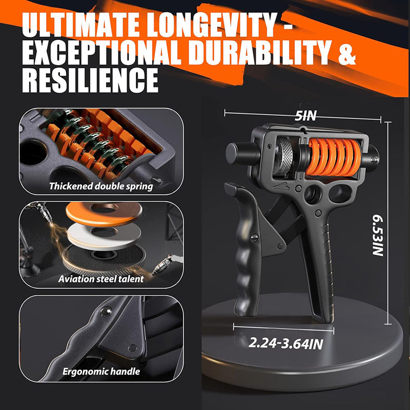 Premium Adjustable Hand Grip Strengthener - 5-120kg Finger Expander for Arm, Wrist & Forearm Training - Durable Steel Spring Gripper for Fitness & Exercise
