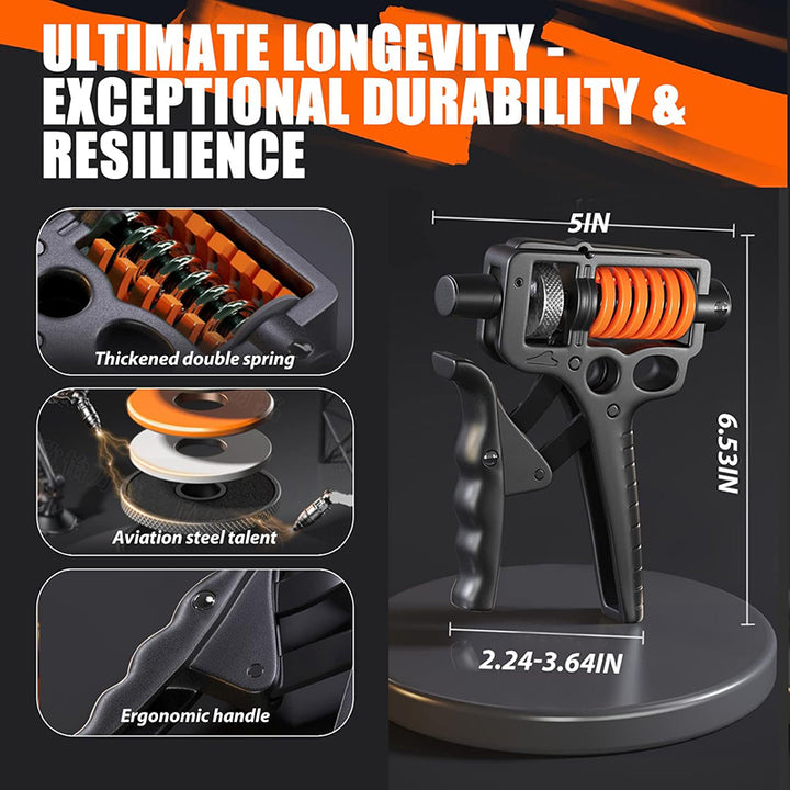 Premium Adjustable Hand Grip Strengthener - 5-120kg Finger Expander for Arm, Wrist & Forearm Training - Durable Steel Spring Gripper for Fitness & Exercise