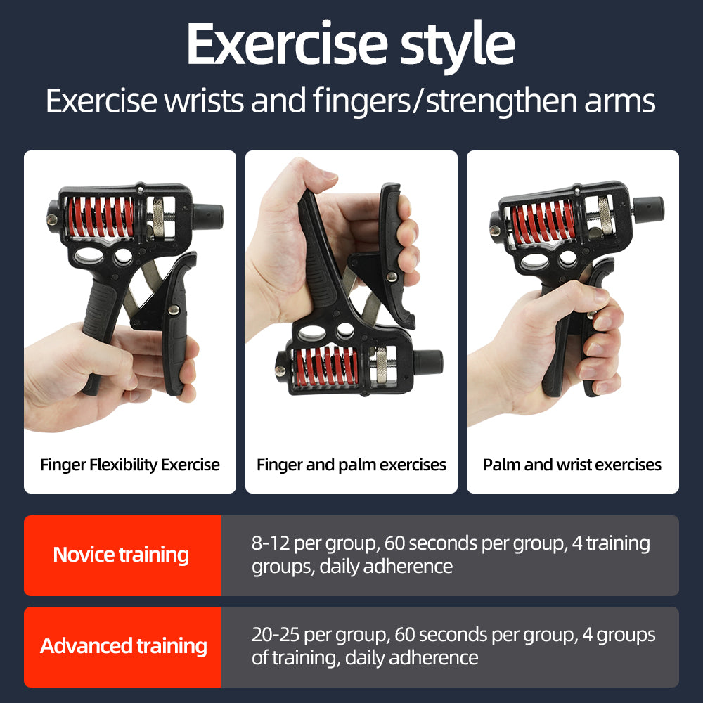Premium Adjustable Hand Grip Strengthener - 5-120kg Finger Expander for Arm, Wrist & Forearm Training - Durable Steel Spring Gripper for Fitness & Exercise