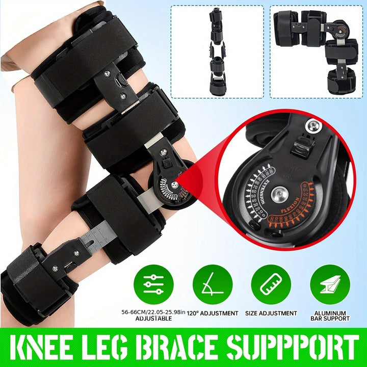 Premium Adjustable Hinged Knee Brace – Button Lock Support with 0 to 120 Degree Range of Motion Control