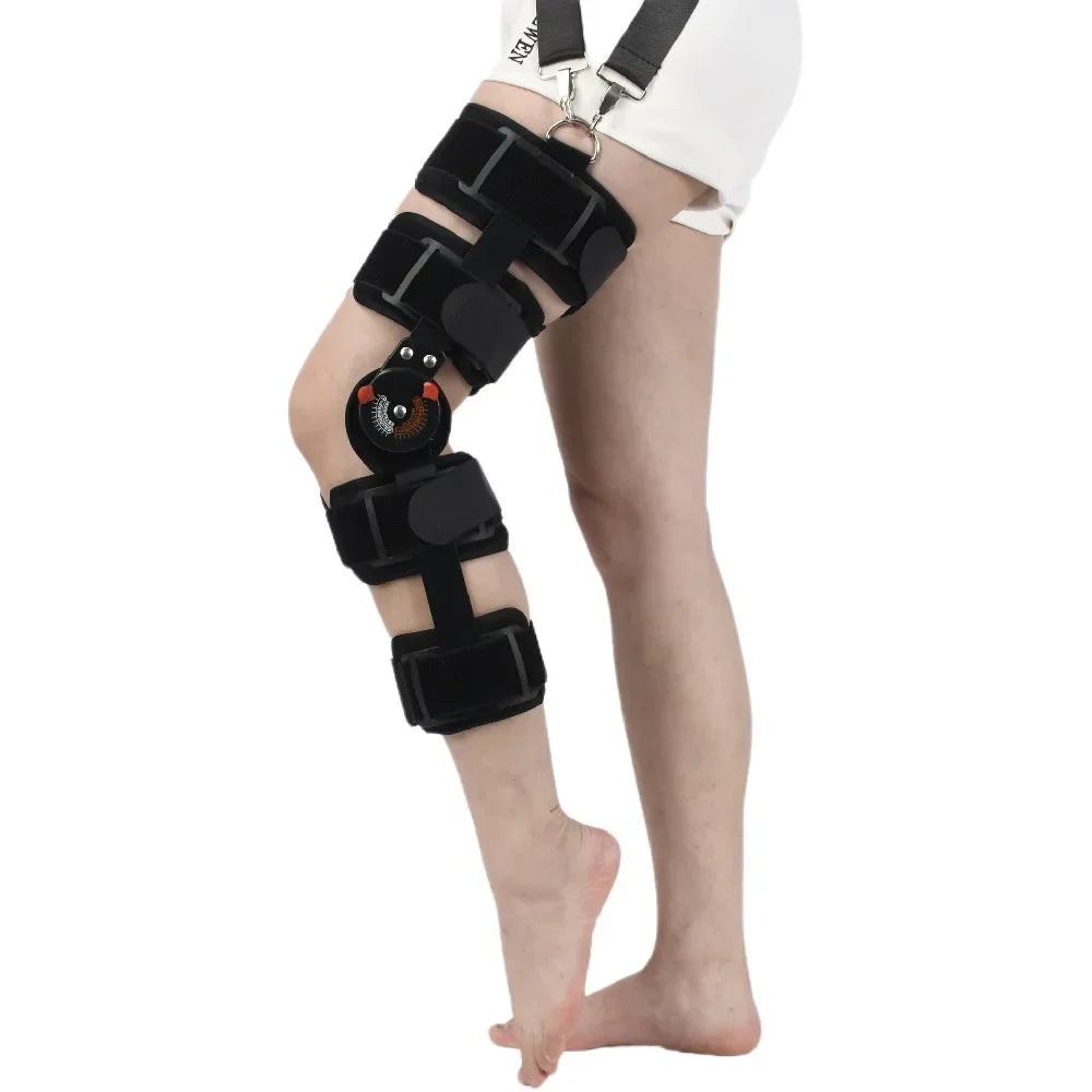 Premium Adjustable Hinged Knee Brace – Orthopedic Support Stabilizer with Range of Motion Control for Knee Joint