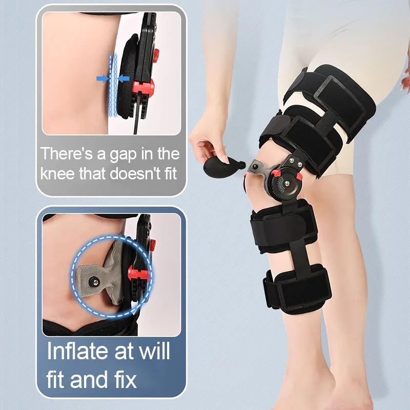 Premium Adjustable Hinged Knee Brace for Postoperative Recovery, ROM Immobilizer for ACL, MCL, Meniscus Tear, and Ligament Injuries - Left/Right Leg Support