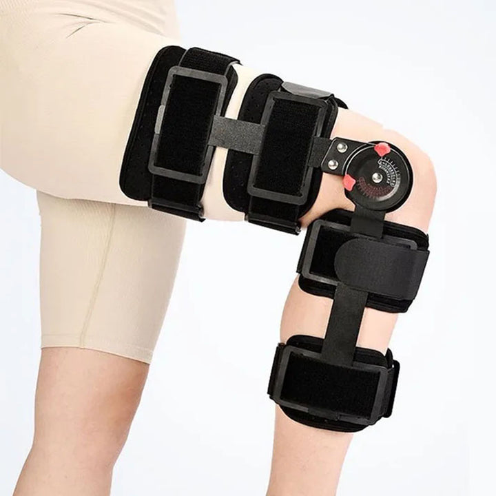 Premium Adjustable Hinged Knee Brace for Postoperative Recovery, ROM Immobilizer for ACL, MCL, Meniscus Tear, and Ligament Injuries - Left/Right Leg Support