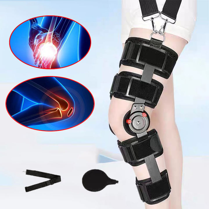 Premium Adjustable Hinged Knee Brace for Postoperative Recovery, ROM Immobilizer for ACL, MCL, Meniscus Tear, and Ligament Injuries - Left/Right Leg Support