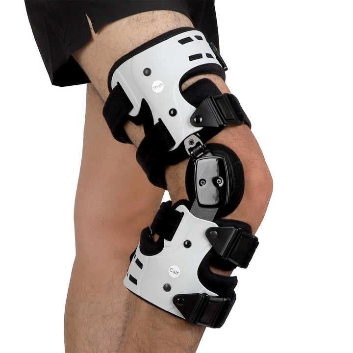 Premium Adjustable Hinged Knee Brace for Postoperative Recovery, ROM Immobilizer for ACL, MCL, Meniscus Tear, and Ligament Injuries - Left/Right Leg Support