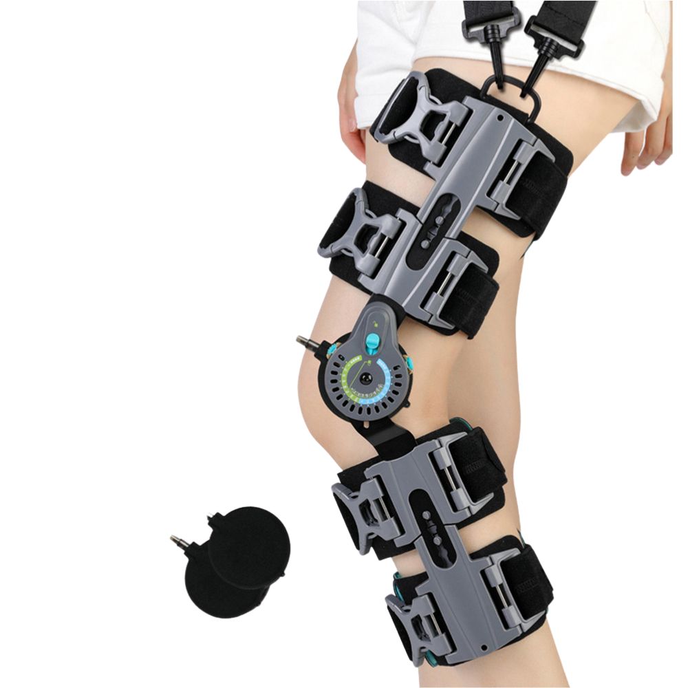 Premium Adjustable Hinged Knee Brace for Postoperative Recovery, ROM Immobilizer for ACL, MCL, Meniscus Tear, and Ligament Injuries - Left/Right Leg Support