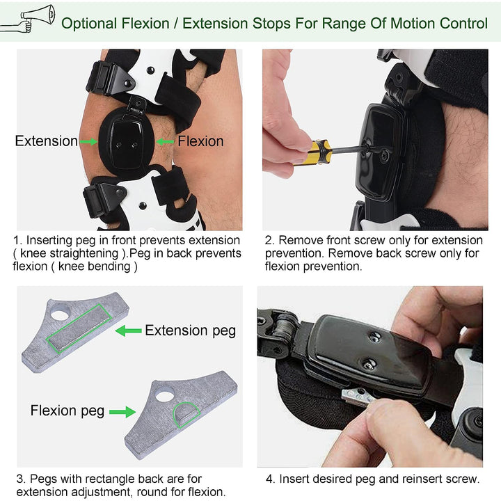 Premium Adjustable Hinged Knee Brace for Postoperative Recovery, ROM Immobilizer for ACL, MCL, Meniscus Tear, and Ligament Injuries - Left/Right Leg Support