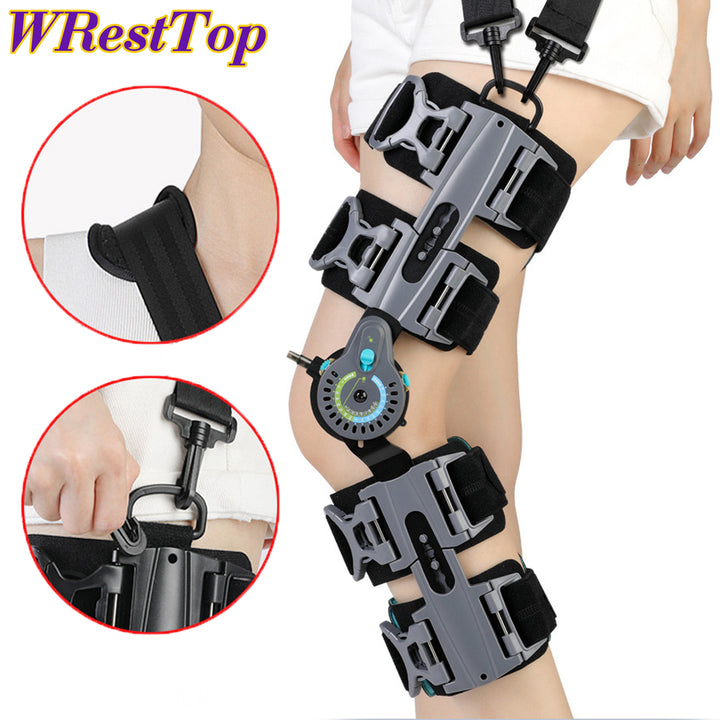Premium Adjustable Hinged Knee Brace for Postoperative Recovery, ROM Immobilizer for ACL, MCL, Meniscus Tear, and Ligament Injuries - Left/Right Leg Support