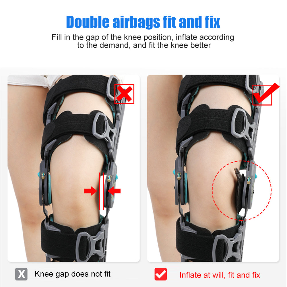 Premium Adjustable Hinged Knee Brace for Postoperative Recovery, ROM Immobilizer for ACL, MCL, Meniscus Tear, and Ligament Injuries - Left/Right Leg Support