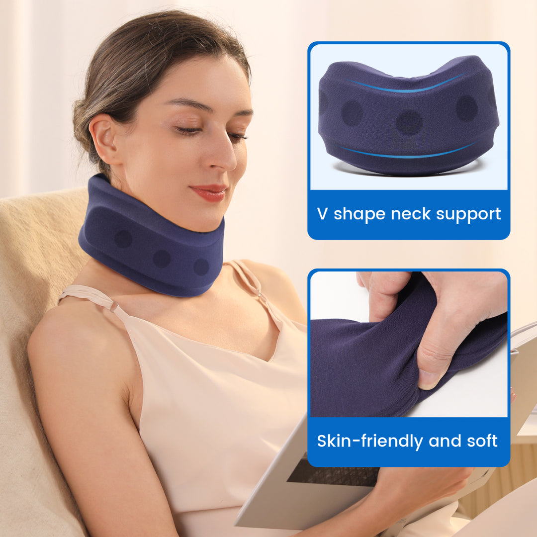 Premium Adjustable Neck Brace Foam Cervical Collar for Pain Relief, Comfortable Support for Home Use and Sleeping, Various Sizes S-XL