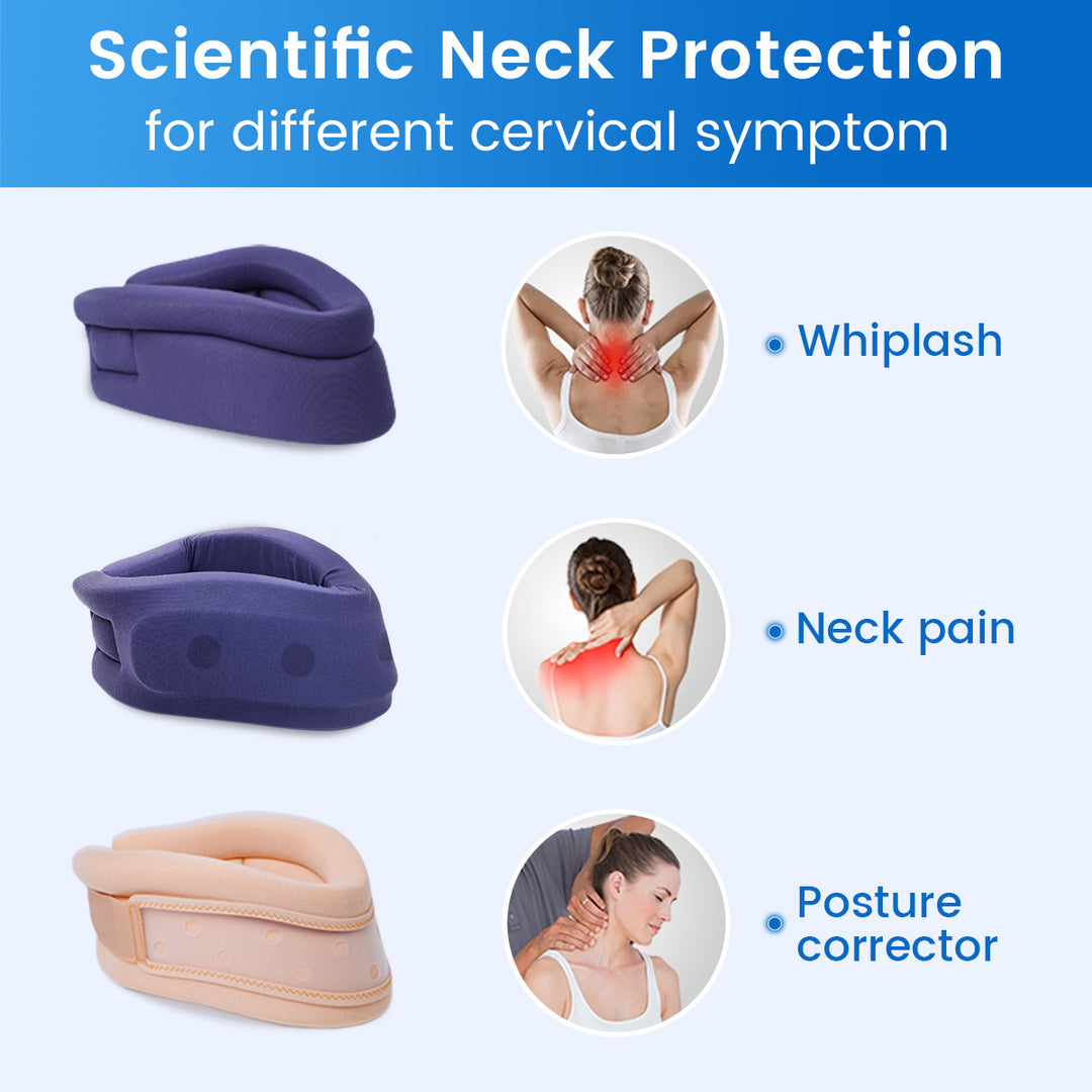 Premium Adjustable Neck Brace Foam Cervical Collar for Pain Relief, Comfortable Support for Home Use and Sleeping, Various Sizes S-XL
