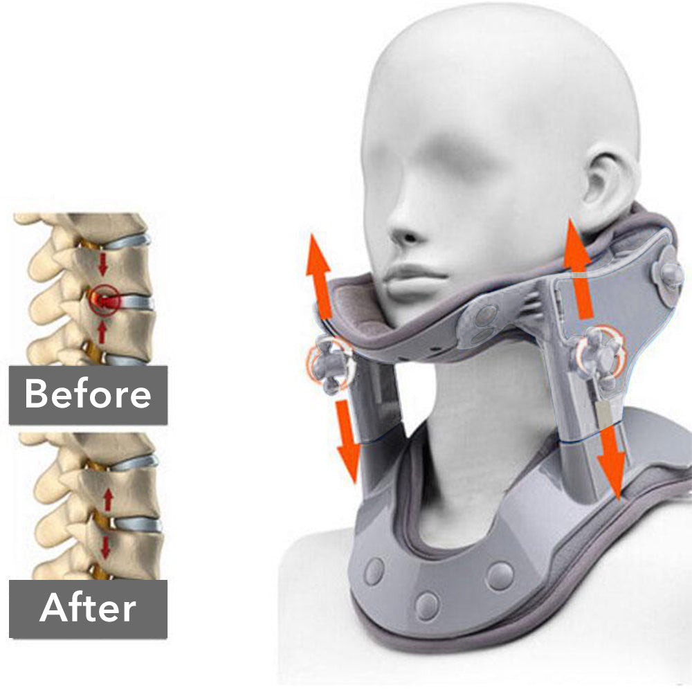 Premium Adjustable Neck Brace Support Orthosis for Pain Relief, Ergonomic Cervical Collar with 360° Sponge Wrap and Traction for Spine Alignment, Comfortable Fixable Posture Corrector