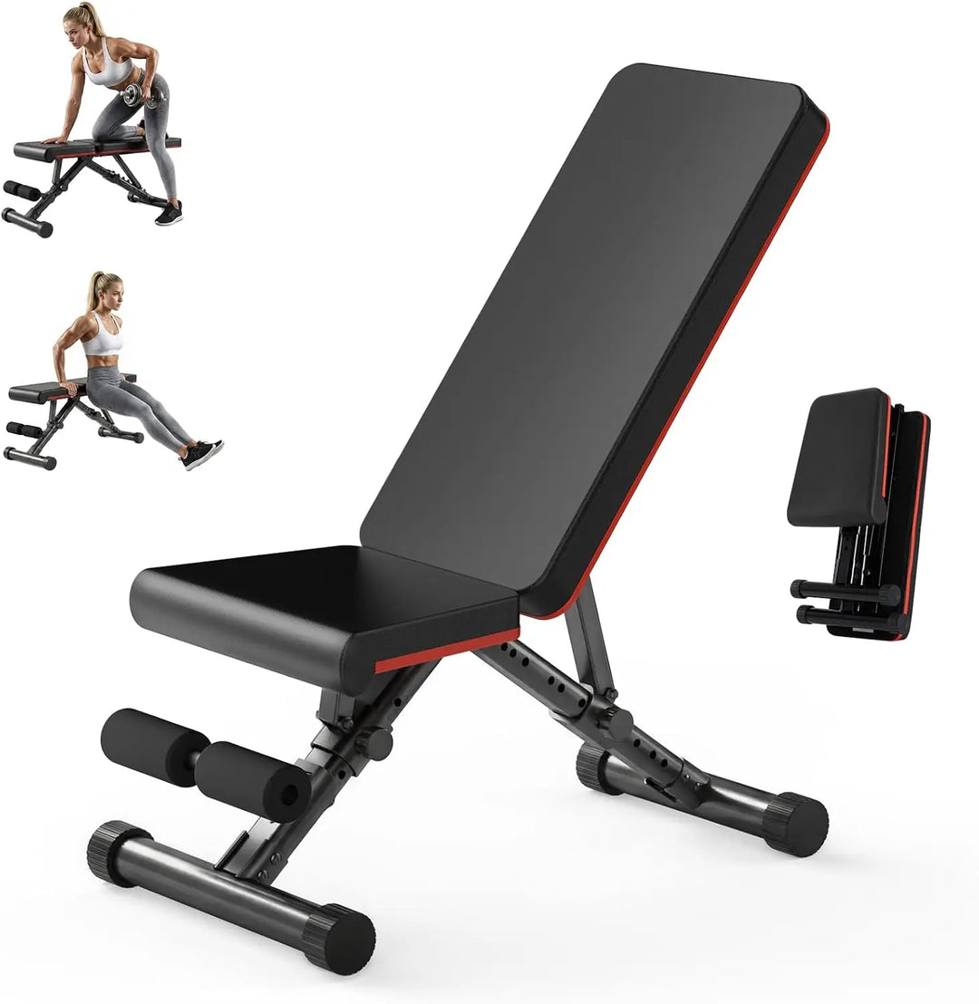 Premium Adjustable Weight Bench for Home Gym – Foldable Incline Decline Flat Workout Bench with 795 lb Capacity