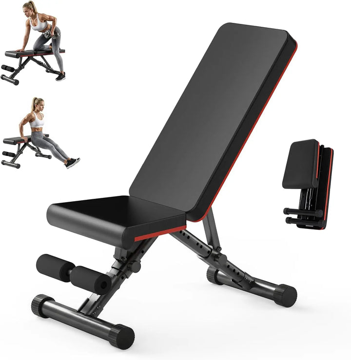 Premium Adjustable Weight Bench for Home Gym – Foldable Incline Decline Flat Workout Bench with 795 lb Capacity