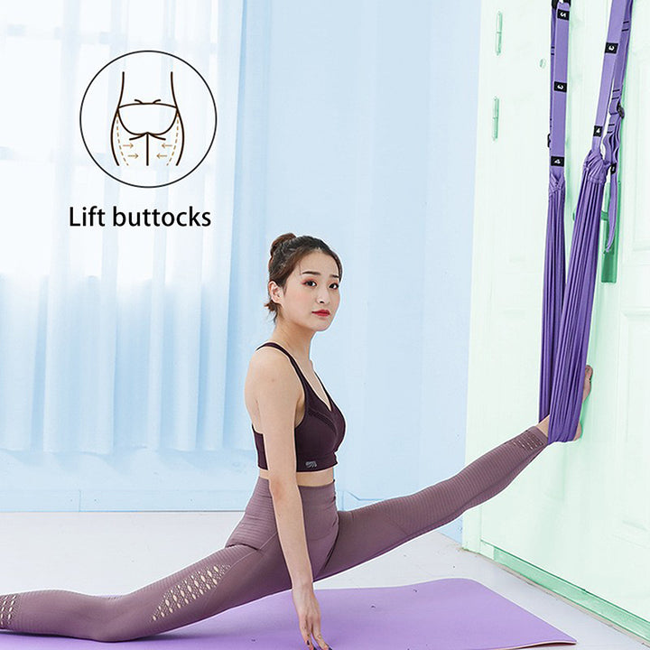 Premium Aerial Yoga Strap – Adjustable Stretching & Inversion Belt for Leg Splits, Flexibility Training, with Metal Buckle – Available in Green, Purple, Pink