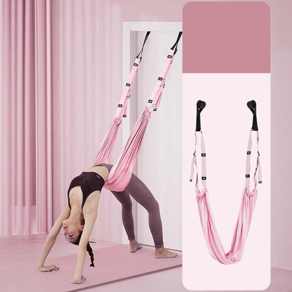 Premium Aerial Yoga Strap – Adjustable Stretching & Inversion Belt for Leg Splits, Flexibility Training, with Metal Buckle – Available in Green, Purple, Pink