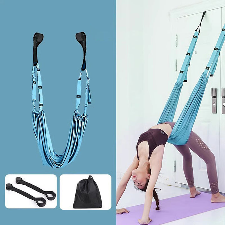 Premium Aerial Yoga Strap – Adjustable Stretching & Inversion Belt for Leg Splits, Flexibility Training, with Metal Buckle – Available in Green, Purple, Pink