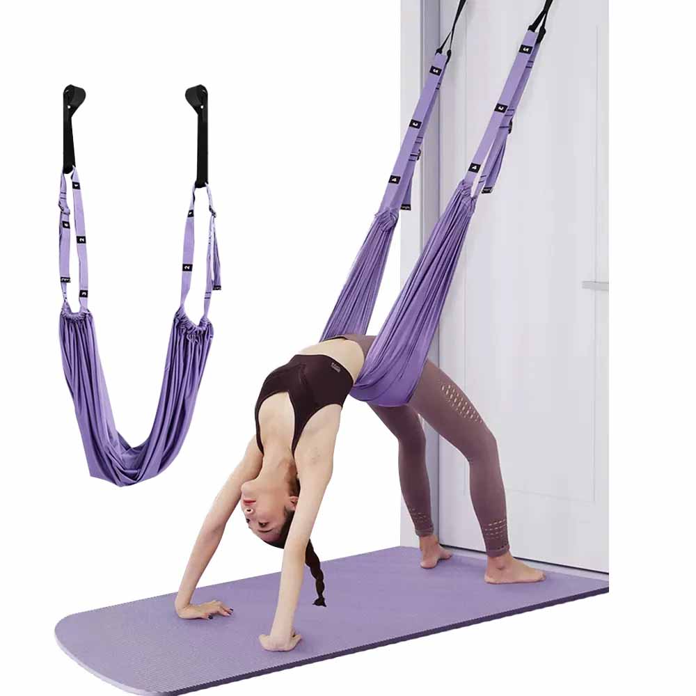 Premium Aerial Yoga Strap – Adjustable Stretching & Inversion Belt for Leg Splits, Flexibility Training, with Metal Buckle – Available in Green, Purple, Pink