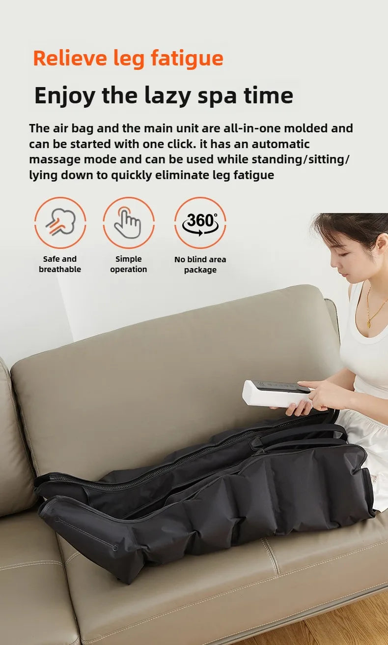 Premium Air Wave Leg Massager System – Professional Dynamic Compression Boots for Full Leg and Foot Relaxation
