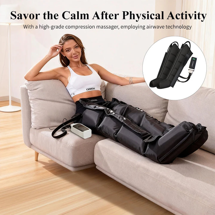 Premium Air Wave Leg Massager System – Professional Dynamic Compression Boots for Full Leg and Foot Relaxation
