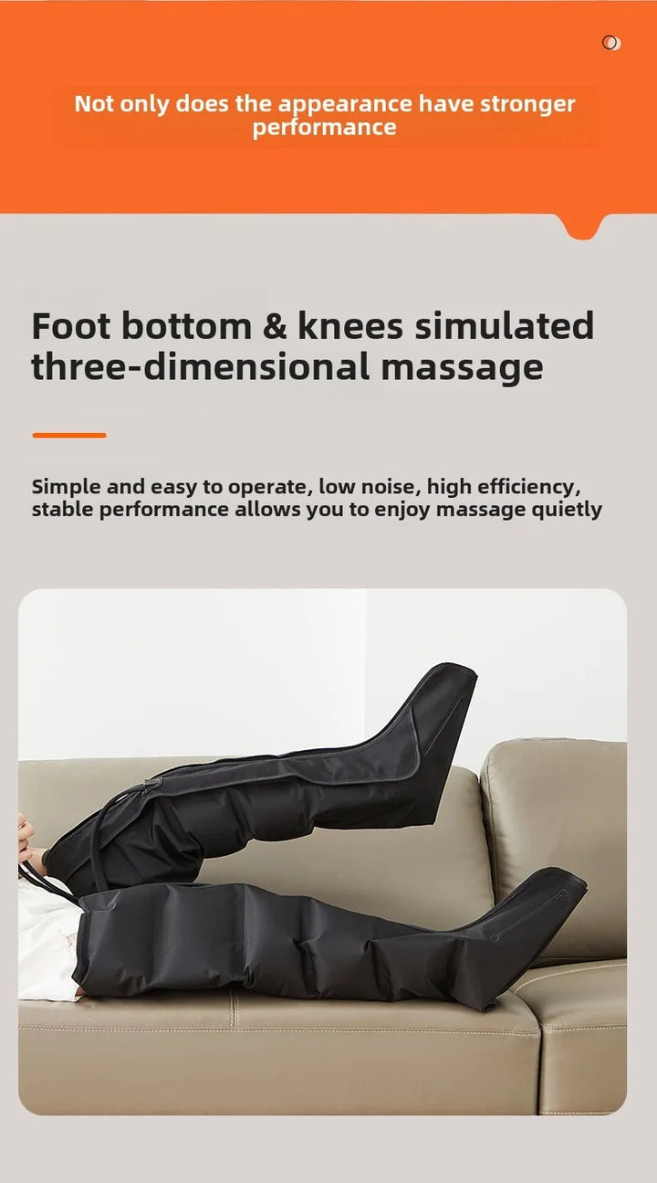 Premium Airwave Compression Leg Massager – Full Leg Air Pressure Wrap with 3 Modes and Cotton Sleeve