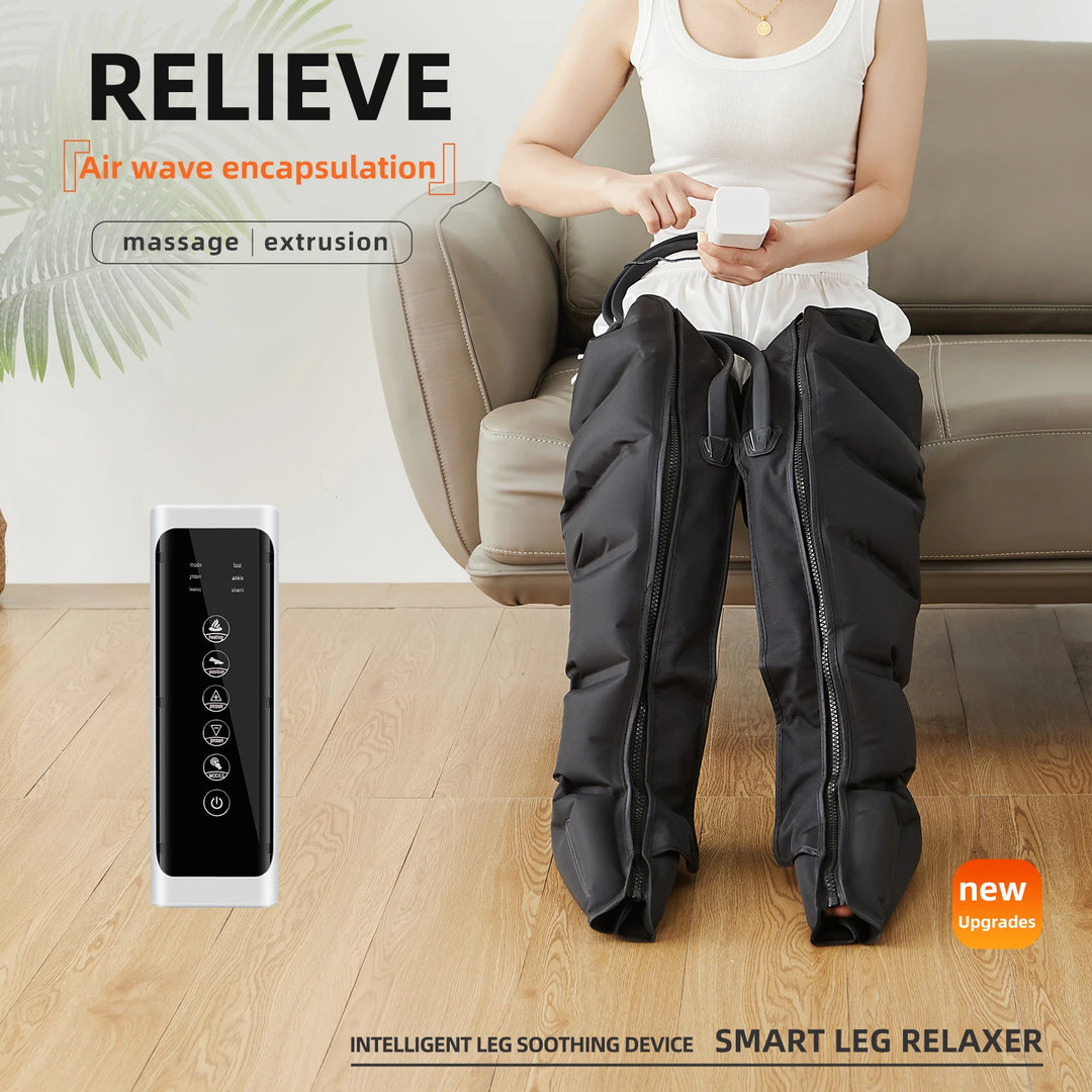 Premium Airwave Compression Leg Massager – Full Leg Air Pressure Wrap with 3 Modes and Cotton Sleeve