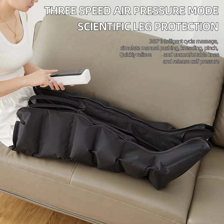 Premium Airwave Compression Leg Massager – Full Leg Air Pressure Wrap with 3 Modes and Cotton Sleeve
