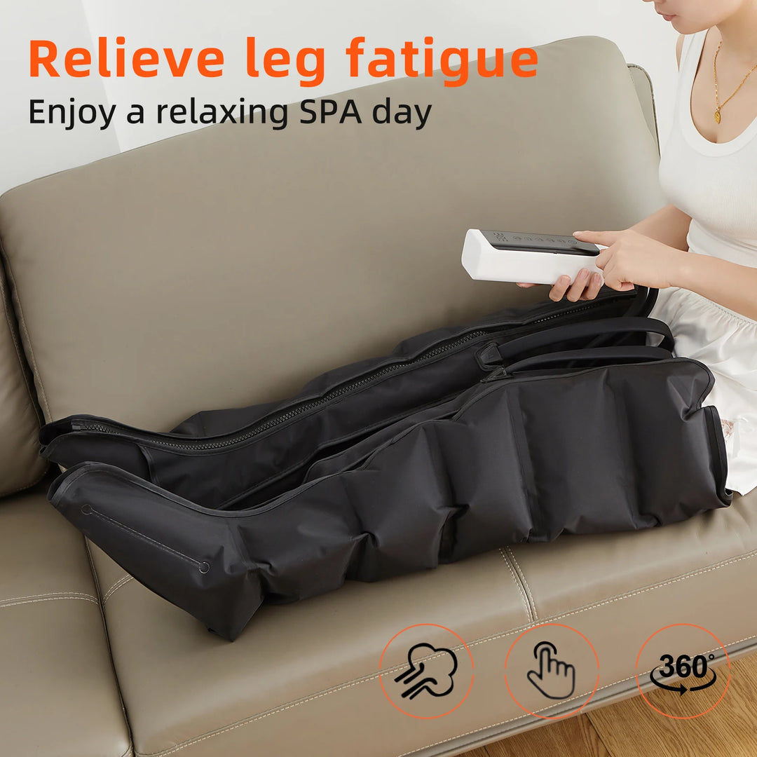 Premium Airwave Compression Leg Massager – Full Leg Air Pressure Wrap with 3 Modes and Cotton Sleeve