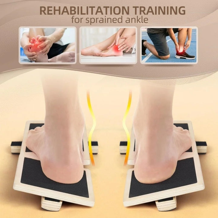 Premium Ankle Balance Board – Foot Strengthener for Pilates & Stability Training, Relieves Plantar Fasciitis, Improves Balance & Posture, Wood Design for Ankle Sprain Rehab, 30cm x 10.8cm