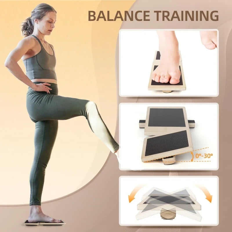 Premium Ankle Balance Board – Foot Strengthener for Pilates & Stability Training, Relieves Plantar Fasciitis, Improves Balance & Posture, Wood Design for Ankle Sprain Rehab, 30cm x 10.8cm